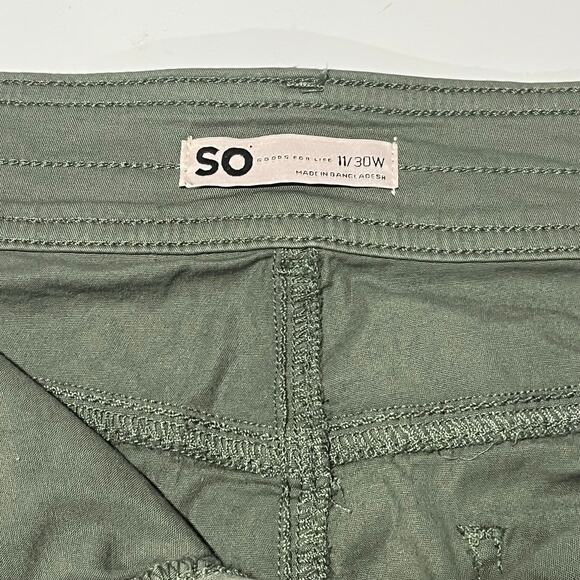 Olive Green Cargo Mini Skirt Utility Gorpcore Grunge Y2K 90s Size 11 / 30W SO - Picture 7 of 10